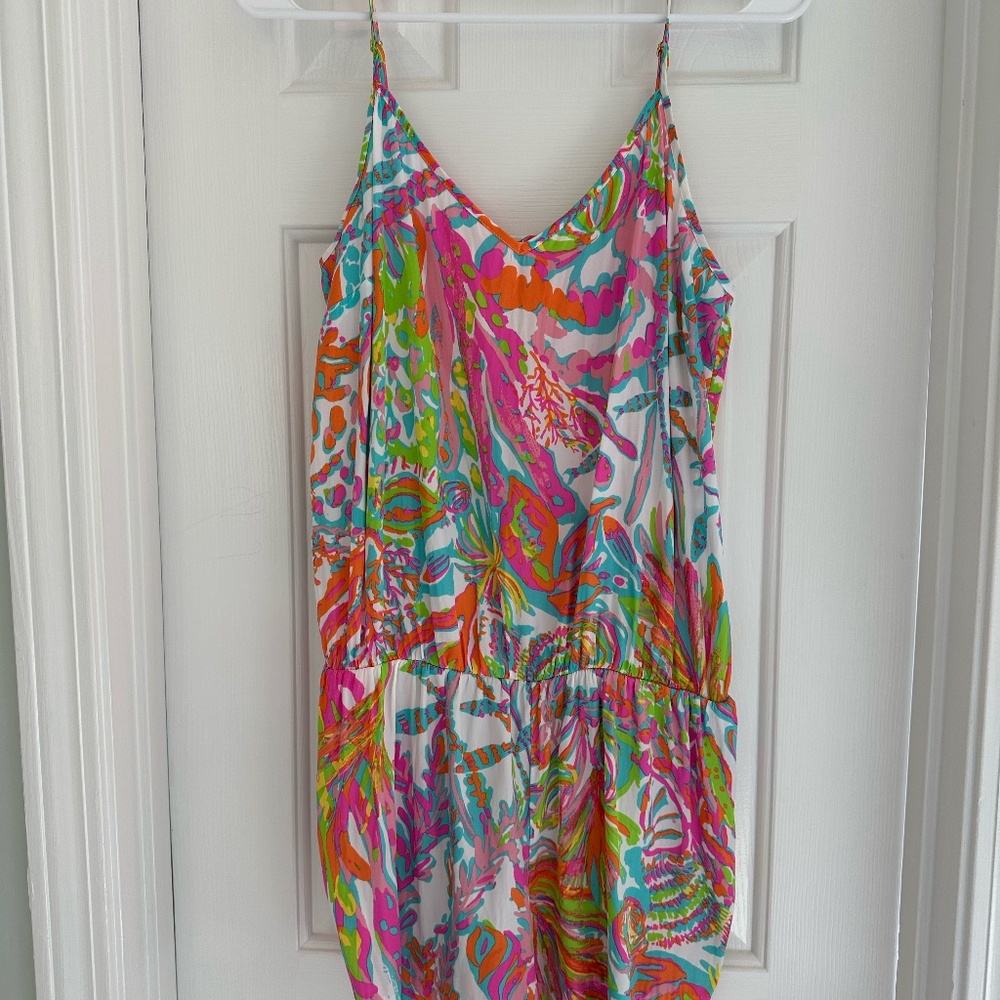 Lilly Pulitzer Romper - Tropical Print - Size Medium - Adjustable Straps